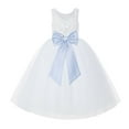 thumbnail image 1 of Ekidsbridal White Lace Back Tutu Tulle Flower Girl Dress Communion Baptism 212noFT 8, 1 of 2
