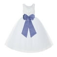 thumbnail image 1 of Ekidsbridal White Lace Back Tutu Tulle Flower Girl Dress Communion Baptism 212noFT 8, 1 of 2