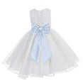 thumbnail image 1 of Ekidsbridal White Lace Organza Flower Girl Dress with Colored Sash for Toddlers Formal Evening Gown Pretty Princess 186T 10, 1 of 2