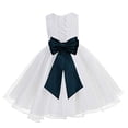 thumbnail image 1 of Ekidsbridal White Lace Organza Flower Girl Dress with Colored Sash for Toddlers Formal Evening Gown Pretty Princess 186T 6, 1 of 2