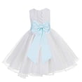 thumbnail image 1 of Ekidsbridal White Lace Organza Flower Girl Dress Formal Photoshoot Evening Gown for Social Events 186T 10, 1 of 2