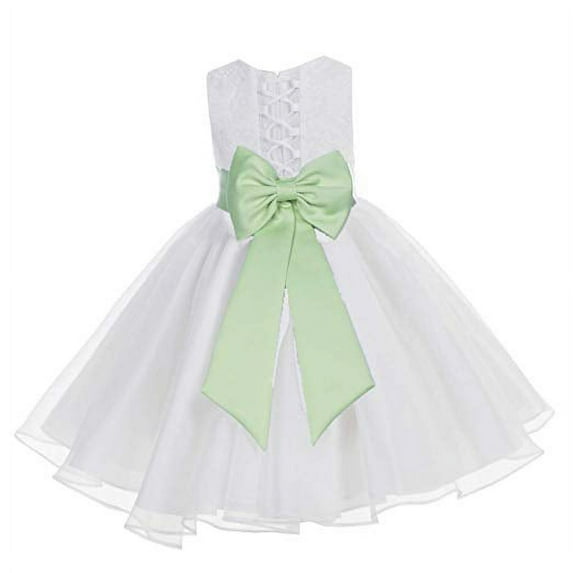 Ekidsbridal White Lace Organza Flower Girl Dress Formal Photoshoot Evening Gown for Social Events 186T 2