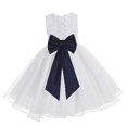 thumbnail image 1 of Ekidsbridal White Lace Organza Flower Girl Dress Toddler Christening Princess Pageant Communion Baptism Ballroom Gown 186T 2, 1 of 2