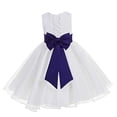 thumbnail image 1 of Ekidsbridal White Lace Organza Flower Girl Dress with Colored Sash for Toddlers Formal Evening Gown Pretty Princess 186T 4, 1 of 3