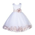 thumbnail image 1 of Ekidsbridal White Lace Top Tulle Bodice Floral Petals Flower Girl Dress Easter Summer Pageant Gown Holiday Birthday 165S 10, 1 of 3