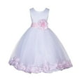 thumbnail image 1 of Ekidsbridal White Lace Top Tulle Bodice Floral Petals Flower Girl Dress Easter Summer Pageant Gown Holiday Birthday 165S S, 1 of 2