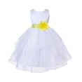thumbnail image 1 of Ekidsbridal White Lemon Shimmering Organza Flower Girl Dresses for Toddlers Wedding Beauty Pageant Communion Baptism Gown 4613S S, 1 of 3