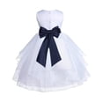 thumbnail image 1 of Ekidsbridal White Marine Shimmering Organza Flower Girl Dress Junior Bridesmaid Wedding Pageant Communion Baptism Gown 4613T S, 1 of 3
