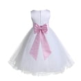 thumbnail image 1 of Ekidsbridal White Pink Tulle Rattail Edge Flower Girl Dress Christening Formal Evening Gown for Photoshoots 829T S, 1 of 3