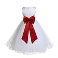 thumbnail image 1 of Ekidsbridal White Rattail Edge Tulle Flower Girl Dress Junior Bridesmaid Pageant Father Daughter Dance Recital Gown 829T 4, 1 of 2