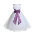 thumbnail image 1 of Ekidsbridal White Rattail Edge Tulle Flower Girl Dress Junior Bridesmaid Pageant Father Daughter Dance Recital Gown 829T M, 1 of 2