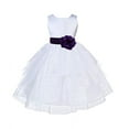 thumbnail image 1 of Ekidsbridal White Satin Shimmering Organza Formal Flower Girl Dresses Junior Bridesmaid Communion Baptism Holiday Toddler 4613S 10, 1 of 2