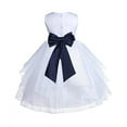 thumbnail image 1 of Ekidsbridal White Satin Shimmering Organza Formal Flower Girl Dress Communion Baptism Holiday Toddler Junior Bridesmaid Father Daughter Dance Recital 4613T S, 1 of 3