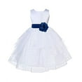 thumbnail image 1 of Ekidsbridal White Satin Shimmering Organza Formal Flower Girl Dresses Junior Bridesmaid Communion Baptism Holiday Toddler 4613S 8, 1 of 2