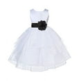 thumbnail image 1 of Ekidsbridal White Satin Shimmering Organza Formal Flower Girl Dresses Junior Bridesmaid Communion Baptism Holiday Toddler 4613S M, 1 of 2