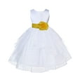 thumbnail image 1 of Ekidsbridal White Sunbeam Shimmering Organza Flower Girl Dresses for Toddlers Wedding Beauty Pageant Communion Baptism Gown 4613S 6, 1 of 2