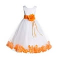 thumbnail image 1 of Ekidsbridal White Tulle Floral Rose Petals Formal Flower Girl Dress Holiday Wedding Junior Pageant Birthday Party Gown 007 2, 1 of 3