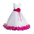 thumbnail image 1 of Ekidsbridal White Tulle Floral Rose Petals Formal Flower Girl Dress Holiday Wedding Junior Pageant Birthday Party Gown 007 2, 1 of 2