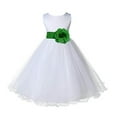 thumbnail image 1 of Ekidsbridal White Tulle Rattail Edge Flower Girl Dress Formal Photoshoot Gown Birthday Party Graduation Ceremony Wedding 829S 12, 1 of 3