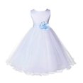thumbnail image 1 of Ekidsbridal White Tulle Rattail Edge Flower Girl Dress Formal Photoshoot Gown Birthday Party Graduation Ceremony Wedding 829S 6, 1 of 3