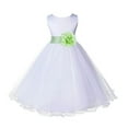 thumbnail image 1 of Ekidsbridal White Tulle Rattail Edge Flower Girl Dress Formal Photoshoot Gown Birthday Party Graduation Ceremony Wedding 829S M, 1 of 3