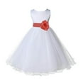 thumbnail image 1 of Ekidsbridal White Tulle Rattail Edge Flower Girl Dress Pretty Princess Formal Evening Elegant Mini Bridal Gown for Wedding 829S 6, 1 of 3