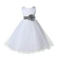thumbnail image 1 of Ekidsbridal White Tulle Rattail Edge Flower Girl Dress Pretty Princess Formal Evening Elegant Mini Bridal Gown for Wedding 829S 8, 1 of 3