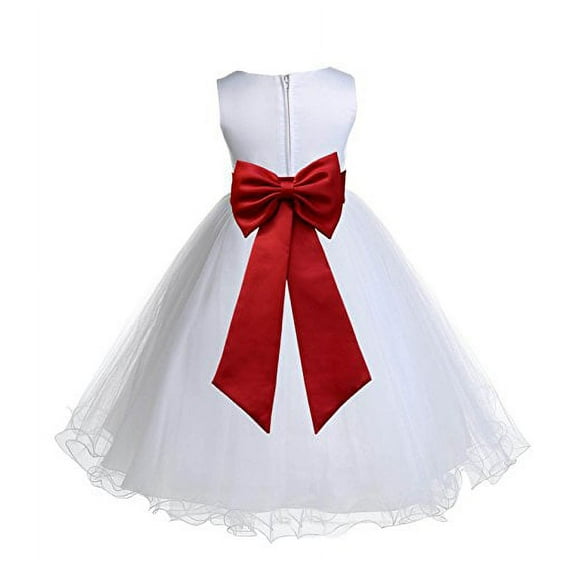 Ekidsbridal White Tulle Rattail Edge Flower Girl Dresses Mini Bridal Gown Formal Evening Junior Pageant Wedding Reception 829T 12
