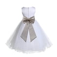 thumbnail image 1 of Ekidsbridal White Tulle Rattail Edge Flower Girl Dresses Mini Bridal Gown Formal Evening Junior Pageant Wedding Reception 829T 4, 1 of 3
