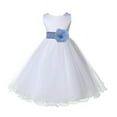 thumbnail image 1 of Ekidsbridal White Tulle Rattail Edge Flower Girl Dresses Mini Bridal Gown Formal Evening Junior Pageant Wedding Reception 829T 4, 1 of 2