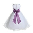 thumbnail image 1 of Ekidsbridal White Tulle Rattail Edge Flower Girl Dresses Mini Bridal Gown Formal Evening Junior Pageant Wedding Reception 829T S, 1 of 3