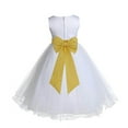 thumbnail image 1 of Ekidsbridal White Tulle Rattail Edge Flower Girl Dresses Wedding Pageant Junior Bridesmaid Easter Summer Ballroom Gown 829T 4, 1 of 3