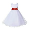 thumbnail image 1 of Ekidsbridal White Tulle Rattail Edge Sequin Sash Flower Girl Dresses Formal Toddler Communion Baptism Junior Pageant Gown 829mh 10, 1 of 3