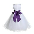 thumbnail image 1 of Ekidsbridal White Tulle Rattail Edge Sequin Sash Flower Girl Dresses Toddler Formal Evening Wedding Reception Communion Gown 829mh 8, 1 of 2
