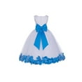 thumbnail image 1 of Ekidsbridal White Tulle Rose Petals Flower Girl Dresses Junior Bridesmaid Communion Christening Baptism Father Daughter Dance Recital Gown 302T 2, 1 of 3