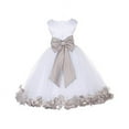 thumbnail image 1 of Ekidsbridal White Tulle Rose Petals Flower Girl Dresses Junior Bridesmaid Communion Christening Baptism Father Daughter Dance Recital Gown 302T 2, 1 of 3