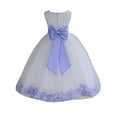thumbnail image 1 of Ekidsbridal White Tulle Rose Petals Flower Girl Dresses Junior Bridesmaid Communion Christening Baptism Father Daughter Dance Recital Gown 302T S, 1 of 4