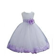 thumbnail image 1 of Ekidsbridal White Tulle Rose Petals Formal Flower Girl Dresses Junior Pageant Birthday Party Pretty Princess Ballroom Gown 302S 16, 1 of 2