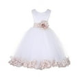 thumbnail image 1 of Ekidsbridal White Tulle Rose Petals Formal Flower Girl Dresses Junior Pageant Birthday Party Pretty Princess Ballroom Gown 302S 4, 1 of 2