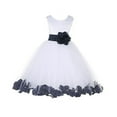thumbnail image 1 of Ekidsbridal White Tulle Rose Petals Formal Flower Girl Dresses Junior Pageant Birthday Party Pretty Princess Ballroom Gown 302S 4, 1 of 2
