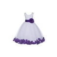 thumbnail image 1 of Ekidsbridal White Tulle Rose Petals Formal Flower Girl Dresses Junior Pageant Birthday Party Pretty Princess Ballroom Gown 302S M, 1 of 2
