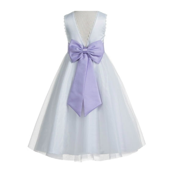 Ekidsbridal White V-Back Lace Edge Formal Flower Girl Dress Mini Bridal Gown for Wedding Toddlers 183T 4