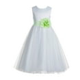 thumbnail image 1 of Ekidsbridal White V-Back Lace Edge Formal Flower Girl Dress Mini Bridal Gown for Wedding Toddlers 183T 4, 1 of 2