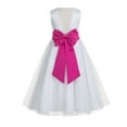 thumbnail image 1 of Ekidsbridal White V-Back Lace Edge Formal Flower Girl Dress Mini Bridal Gown for Wedding Toddlers 183T 6, 1 of 3