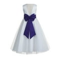 thumbnail image 1 of Ekidsbridal White V-Back Lace Edge Junior Flower Girl Dress First Communion Holy Baptism Pageant Gown 183T 12, 1 of 3