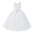 thumbnail image 1 of Ekidsbridal White V-Back Lace Tulle Tutu Flower Girl Dresses Communion Baptism Ceremonial Gown 212R2 2, 1 of 3