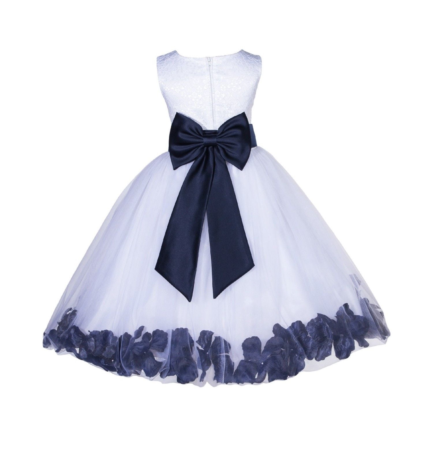 White Sleeveless Dress w/ Floral Lace Bodice main image 0