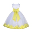 thumbnail image 1 of Ekidsbridal White Wedding Pageant Floral Lace Bodice Rose Petal Tulle Flower Girl Dress for Toddlers Birthday Party Father Daughter Dance 165t 4, 1 of 3