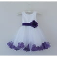 thumbnail image 1 of Ekidsbridal White Wedding Pageant Floral Lace Bodice Rose Petal Tulle Flower Girl Dress for Toddlers Ceremony Formal Evening Gown 165s 2, 1 of 2