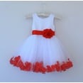 thumbnail image 1 of Ekidsbridal White Wedding Pageant Floral Lace Bodice Rose Petal Tulle Flower Girl Dress for Toddlers Ceremony Formal Evening Gown 165s m, 1 of 3